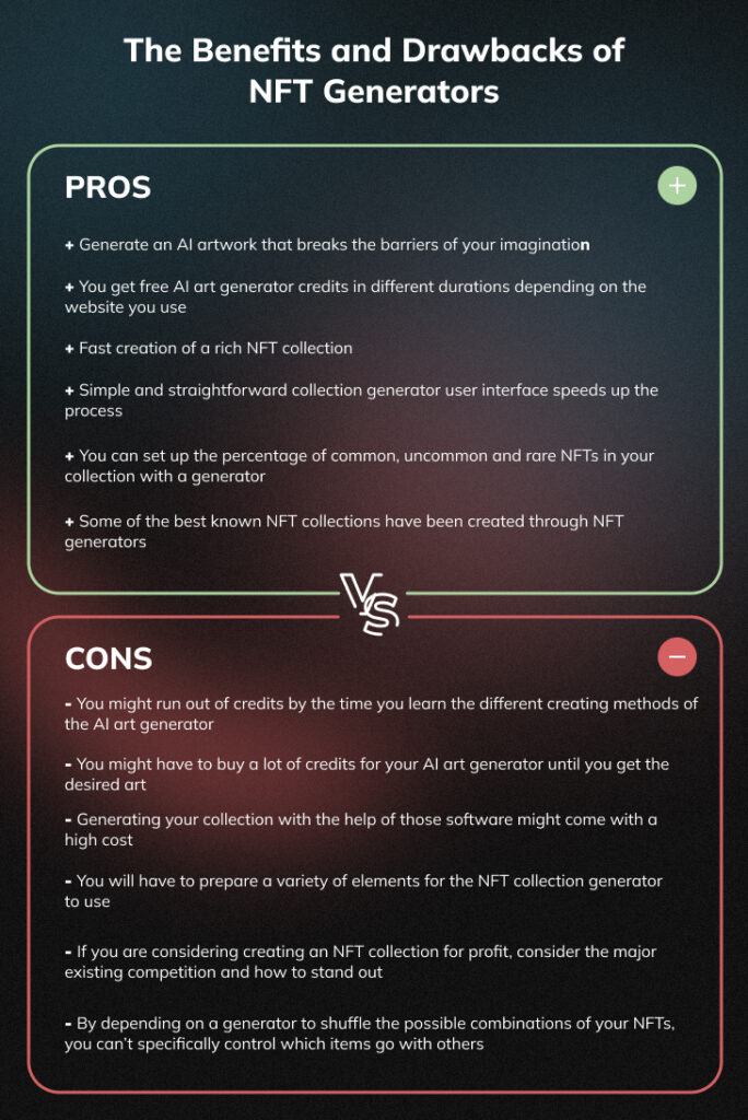 Pros and Cons of NFT Generators